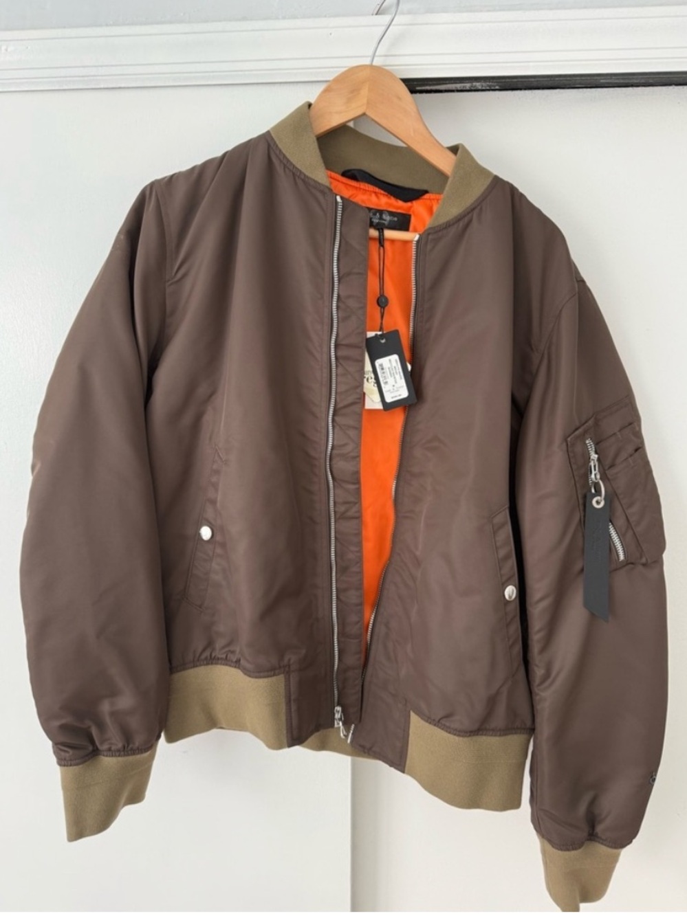 Rag & Bone Men’s Brown Bomber Jacket - Medium NWT